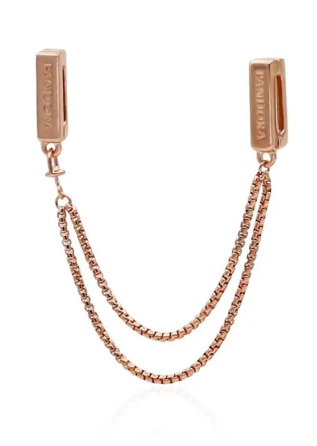 Alt view image 3 of 3 - PANDORA Reflexions Floating Chains Safety Chain - PANDORA Rose