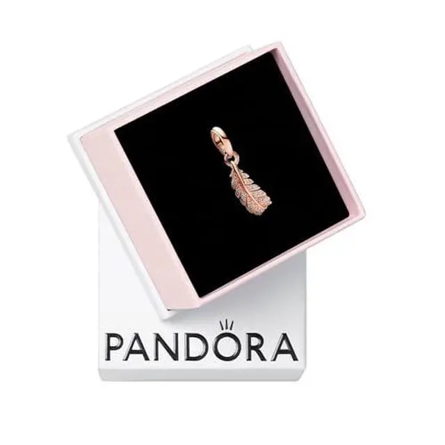 Alt view image 2 of 3 - Pandora Floating Curved Feather Dangle Charm