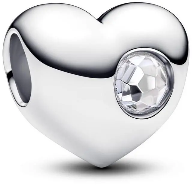 Main image of Pandora Engravable Clear Stone Heart Charm
