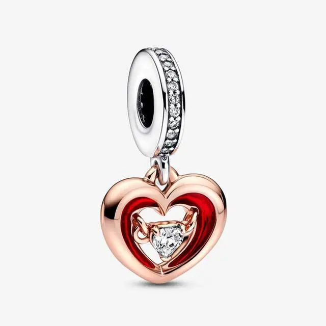 Alt view image 3 of 3 - Pandora Two-tone Radiant Heart Dangle Charm