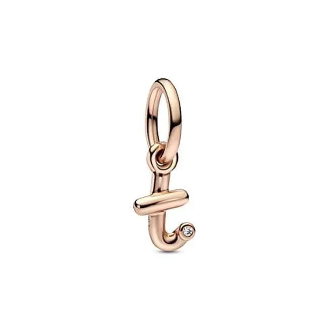 Alt view image 2 of 3 - Pandora Letter T Script Alphabet Dangle Charm