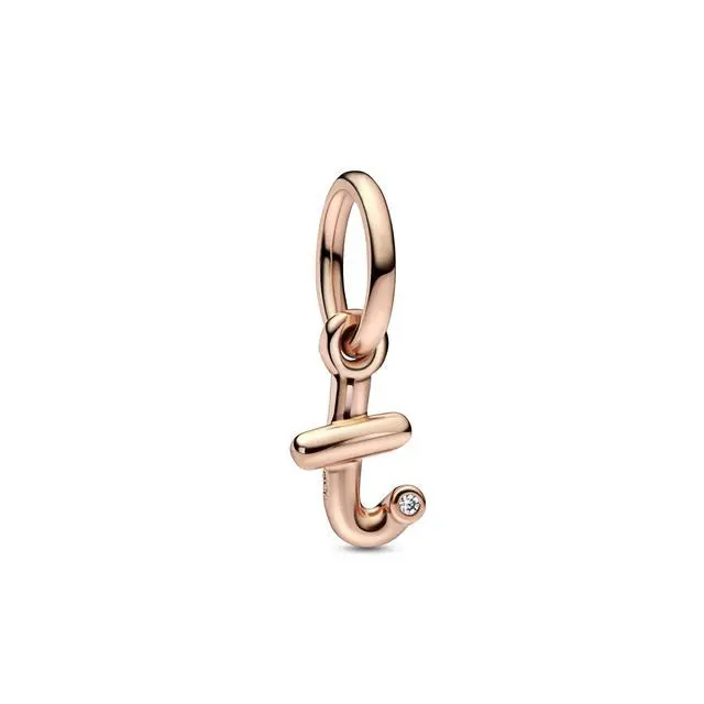 Alt view image 3 of 3 - Pandora Letter T Script Alphabet Dangle Charm