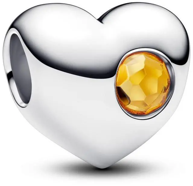 Main image of Pandora Engravable Honey Stone Heart Charm