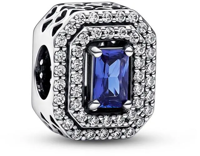 Main image of Pandora Blue Sparkling Levelled Rectangular Charm
