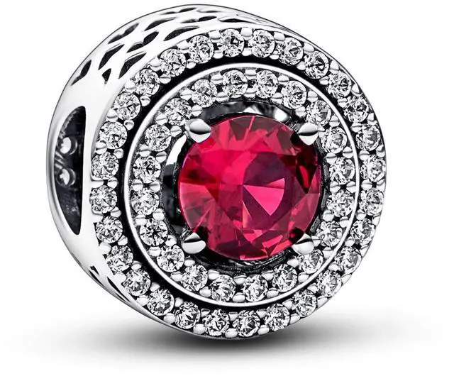 Main image of Pandora Red Sparkling Leveled Round Charm
