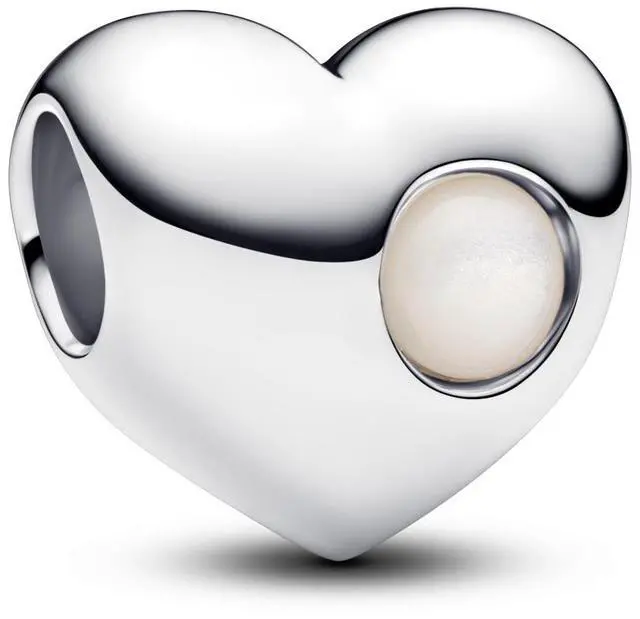 Main image of Pandora Engravable White Stone Heart Charm