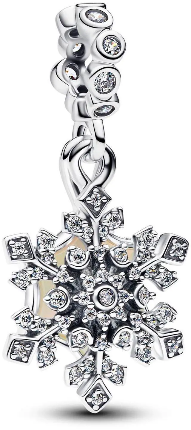 Main image of Pandora Opalescent Snowflake Double Dangle Charm