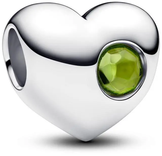 Main image of Pandora Engravable Spring Green Stone Heart Charm