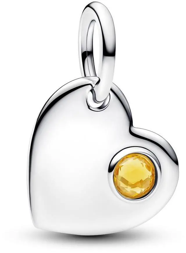 Main image of Pandora November Engravable Honey Stone Heart Dangle Charm