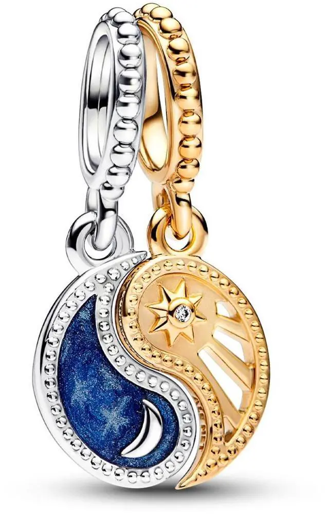 Main image of Pandora Two-tone Splittable Sun & Moon Dangle Charm