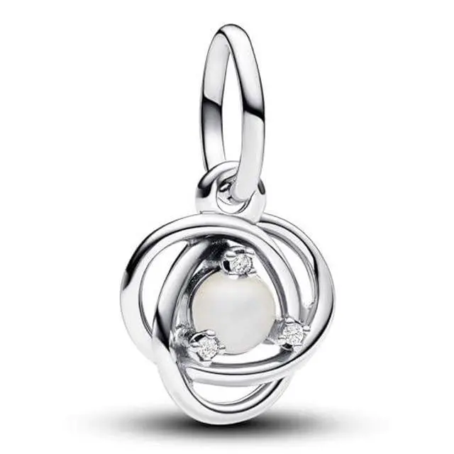 Alt view image 2 of 2 - Pandora June White Eternity Circle Dangle Charm