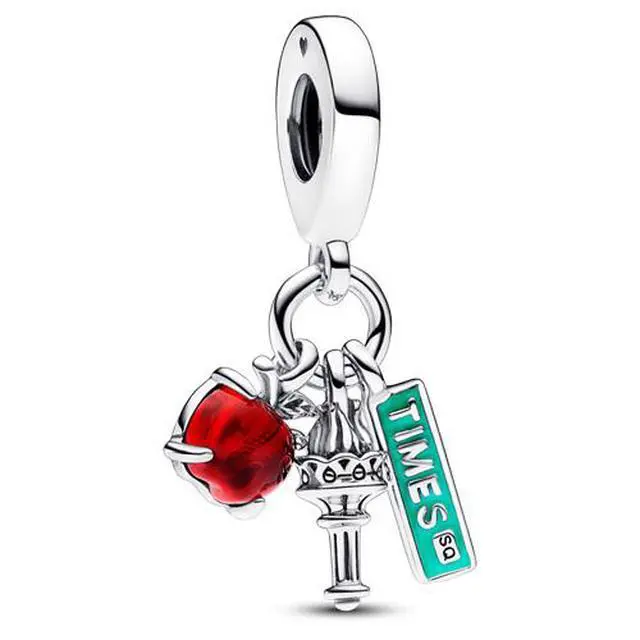 Main image of Pandora NYC Apple Torch and Street Sign Triple Dangle Charm