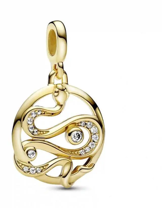 Main image of Pandora ME Pavé Snake Medallion Bracelet 14k Gold-Plated Women's Jewelry