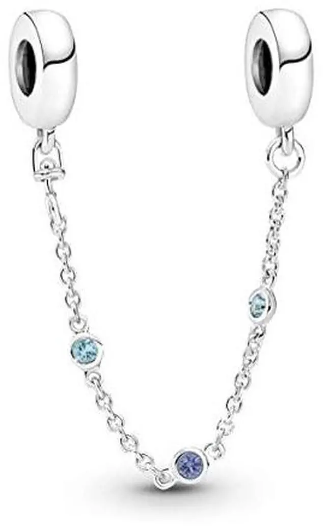 Alt view image 2 of 2 - Pandora Triple Blue Stone Safety Chain