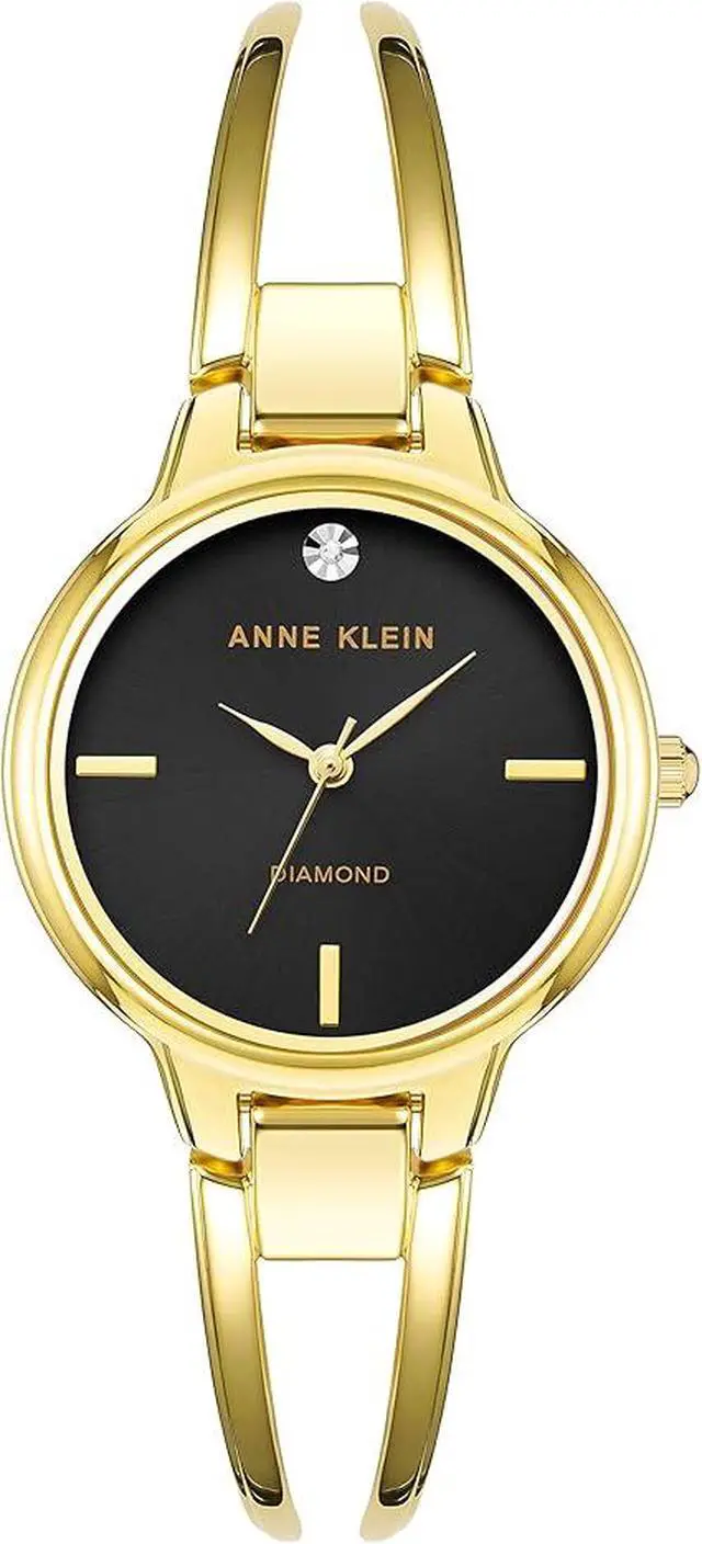 Alt view image 2 of 3 - Anne Klein Two-Tone Silver and Gold Open Bangle Diamond Accent Ladies Watch