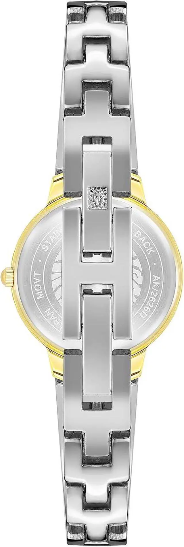Alt view image 3 of 3 - Anne Klein Two-Tone Silver and Gold Open Bangle Diamond Accent Ladies Watch