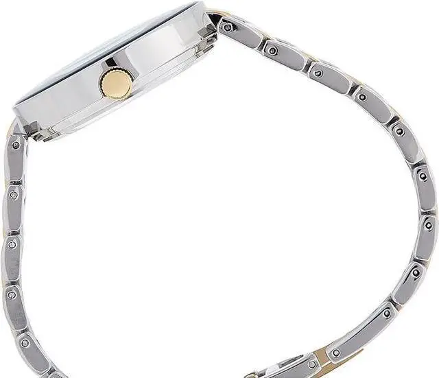 Main image of Anne Klein Two-Tone Navy Blue Sunray Dial Diamond Accent Ladies Watch