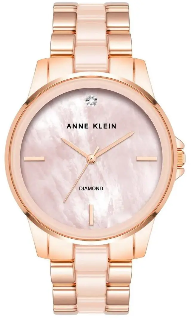 Main image of Anne Klein Stainless Steel Pink Dial Analog Ladies Watch AK-4120BHRG