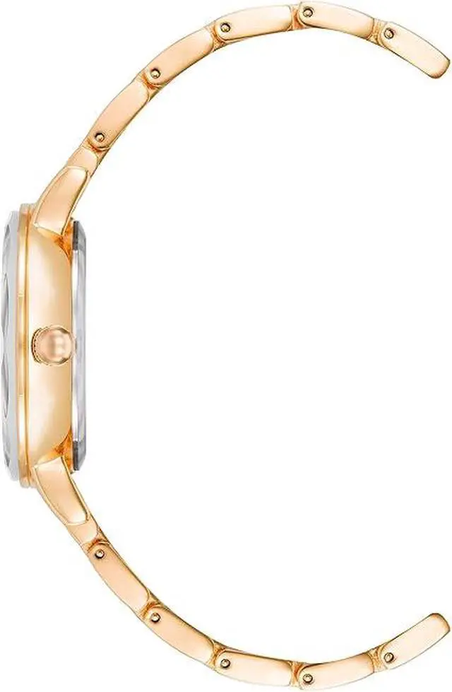 Alt view image 2 of 3 - Anne Klein Rose Gold-Tone Sunray Dial Facetted Crystal Diamond Accent Ladies Watch