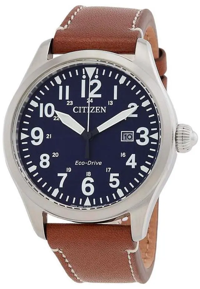 Main image of Citizen Eco-Drive Chandler Military Leather Mens Watch