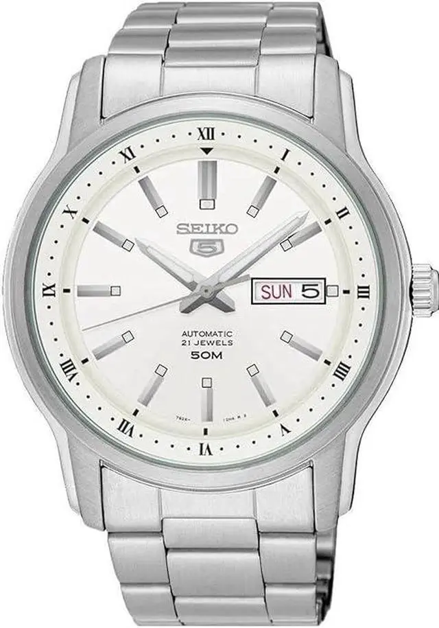 Alt view image 4 of 5 - Seiko 5 Automatic White Dial SNKP09 SNKP09K1 SNKP09K Men's Watch