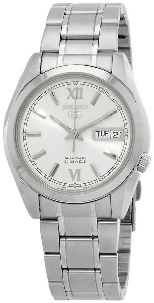 Alt view image 9 of 10 - Seiko 5 #SNKL51K1 Men's Stainless Steel Silver Dial Self Winding Automatic Watch