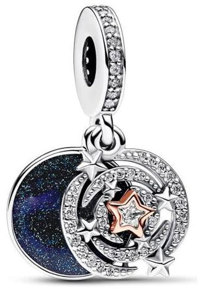 Alt view image 2 of 2 - Pandora Shooting Star Double Dangle Charm 14ct Rose Gold-Plated Metal Blend Women's Jewelry