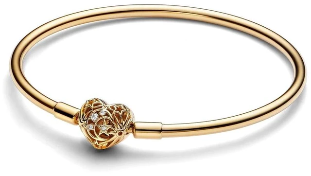 Alt view image 2 of 2 - Pandora Moments Celestial Heart Clasp Bangle