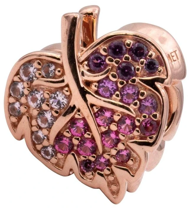 Alt view image 3 of 3 - PANDORA Leaf Pandora Rose Charm With Pink Mist, Cerise And Royal Purple Crystal -
