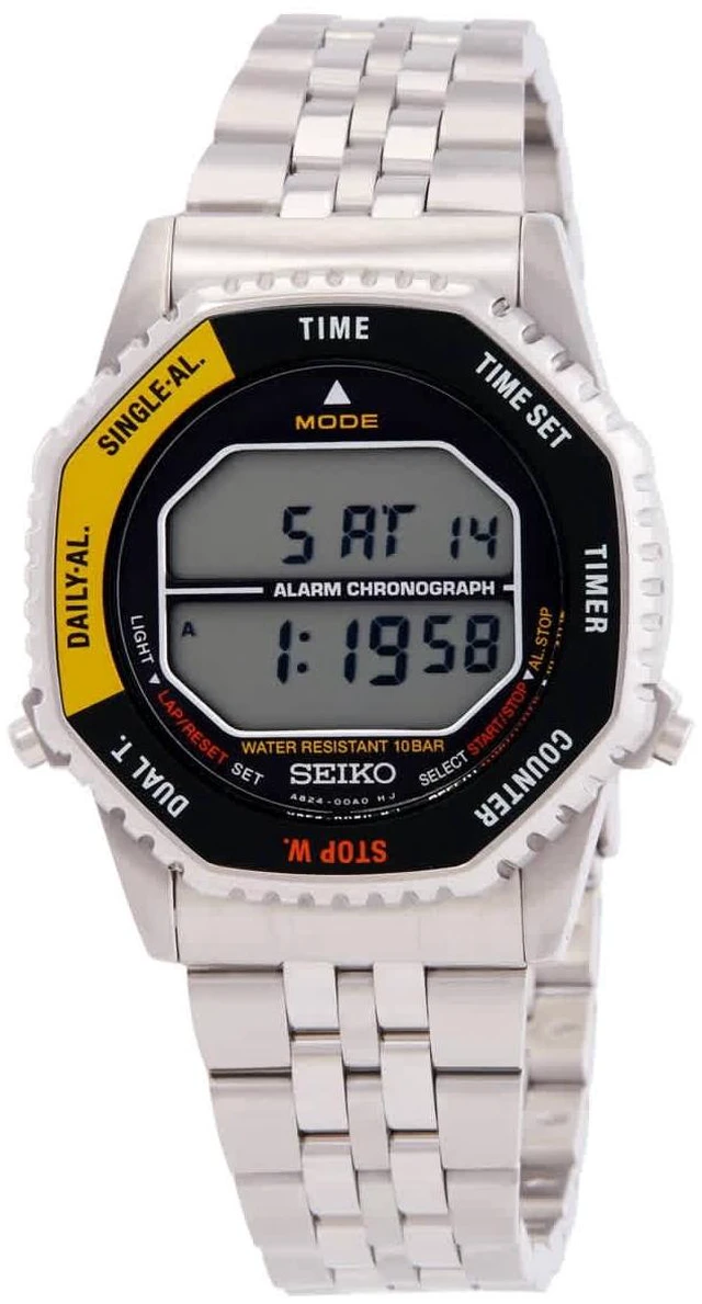 Alt view image 5 of 5 - Seiko Rotocall Digital Chronograph Stainless Steel Quartz SMGG17P1 100M Men's Watch