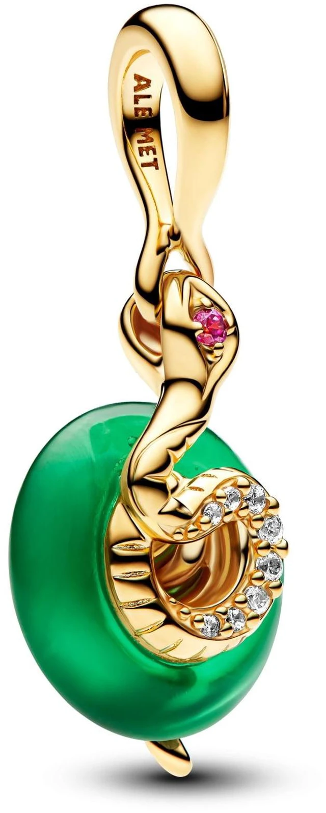 Alt view image 2 of 2 - Pandora Snake Green Murano Glass Dangle Charm