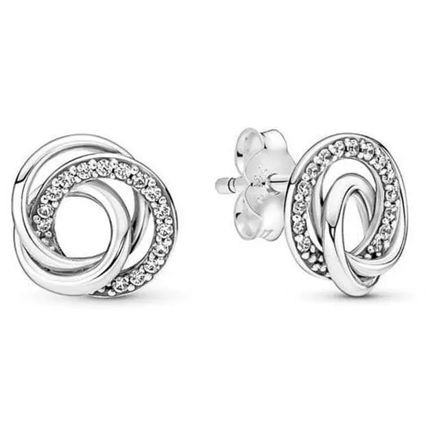 Alt view image 3 of 3 - Pandora Family Always Encircled Stud Earrings
