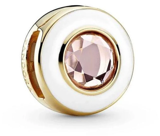 Alt view image 2 of 2 - Pandora White Circle Clip Charm