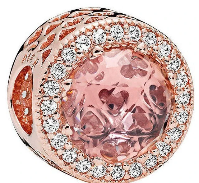 Alt view image 3 of 3 - pandora radiant hearts charm, pandora rose, blush pink crystal, clear cubic zirconia, one size