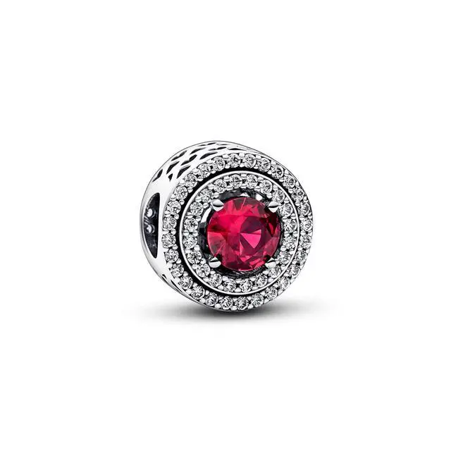 Alt view image 2 of 2 - Pandora Red Sparkling Leveled Round Charm