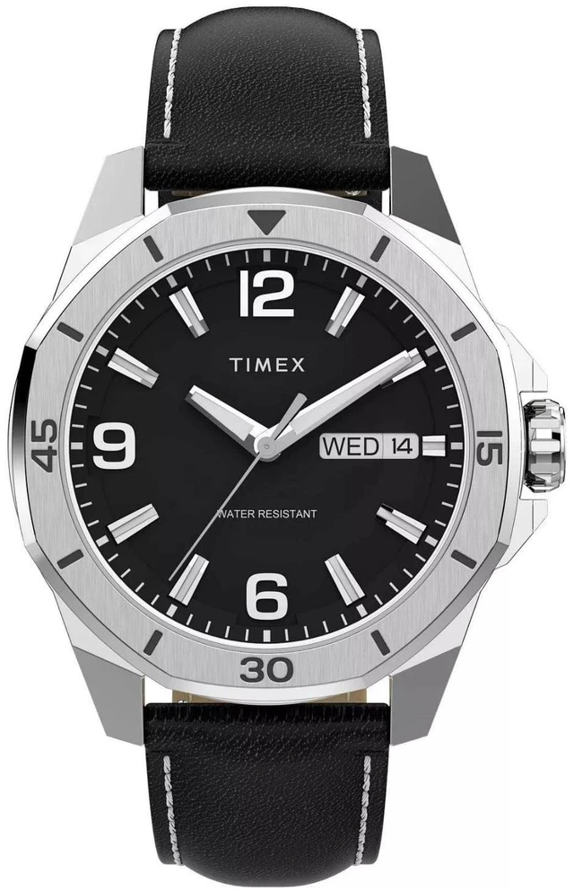Alt view image 3 of 3 - Timex Essex Black Dial Leather Mens Watch