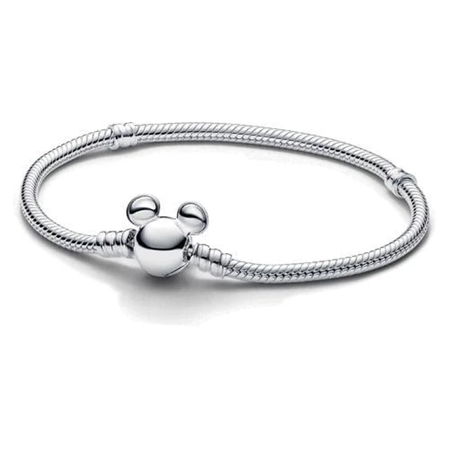 Alt view image 3 of 3 - Pandora Disney Mickey Mouse Clasp Moments Snake Chain Bracelet