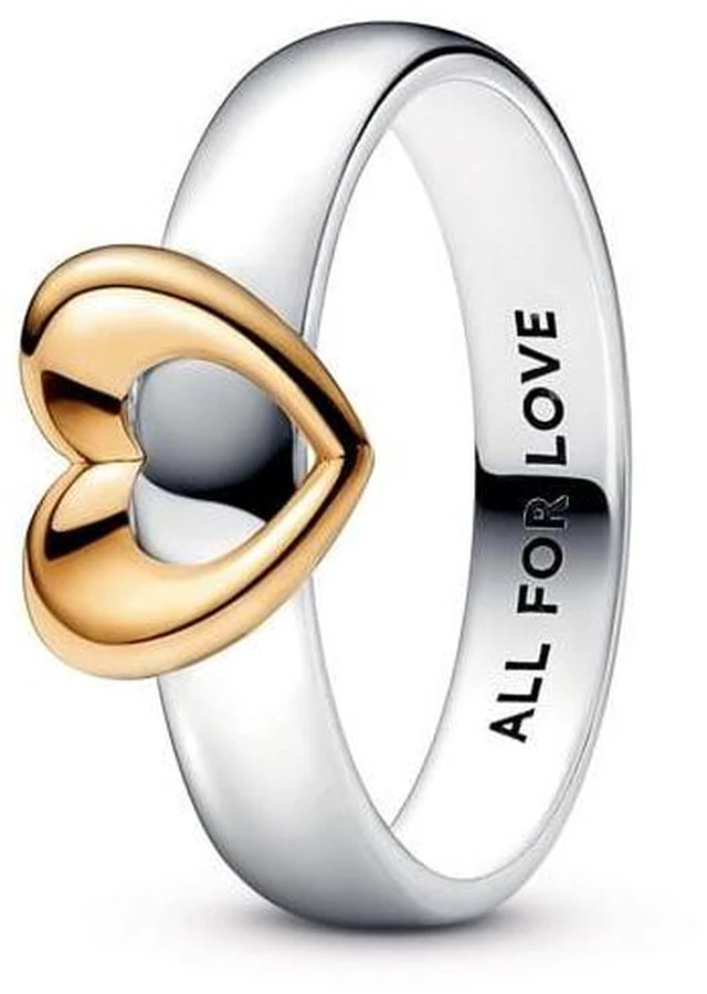 Alt view image 2 of 2 - Pandora Radiant Two-tone Sliding Heart Ring