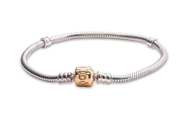 Alt view image 3 of 3 - PANDORA Silver Charm Bracelet With 14K Gold Clasp