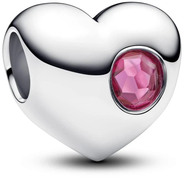 Alt view image 2 of 2 - Pandora Engravable Pink Stone Heart Charm