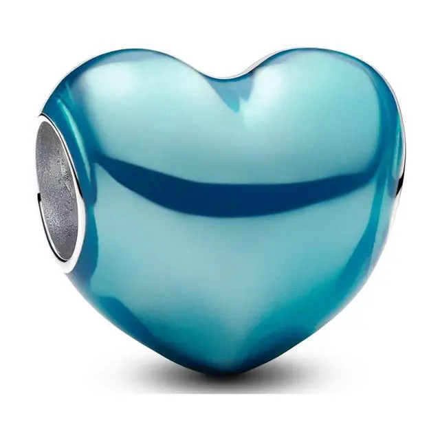 Alt view image 2 of 2 - Pandora Metallic Sky Blue Heart Charm