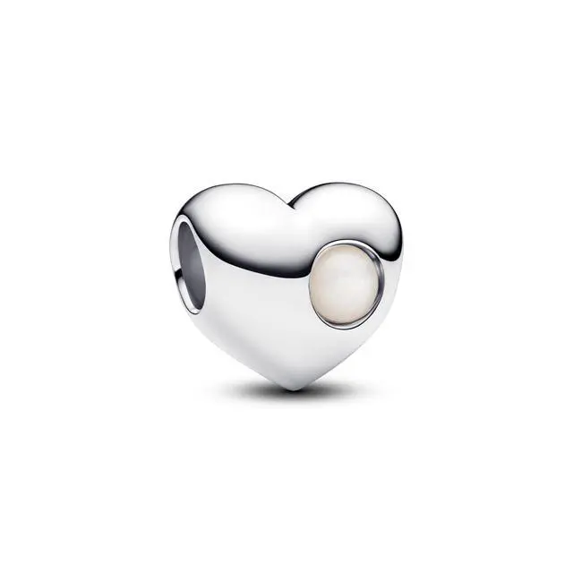 Alt view image 2 of 2 - Pandora Engravable White Stone Heart Charm