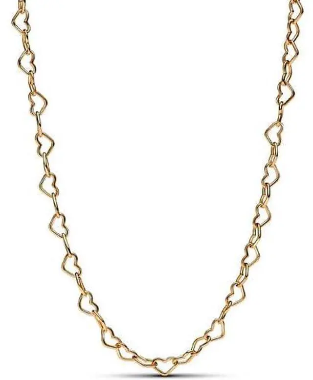 Alt view image 2 of 2 - Pandora Linked Hearts Collier Necklace 14k gold plating