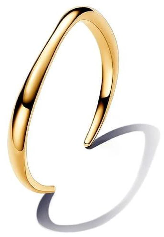 Alt view image 2 of 2 - Pandora Organically Shaped Open Bangle 14k gold plating