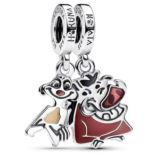 Alt view image 2 of 2 - Pandora Disney The Lion King Timon and Pumbaa Splittable Dangle