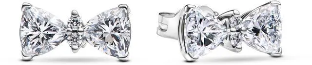 Alt view image 2 of 2 - Pandora Timeless Sparkling Bow Stud Earrings