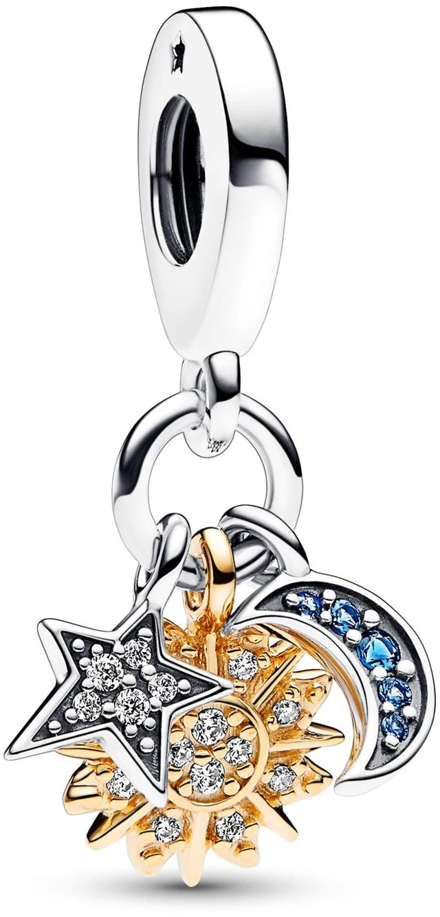 Alt view image 2 of 2 - Pandora Two-tone Celestial Triple Dangle Charm