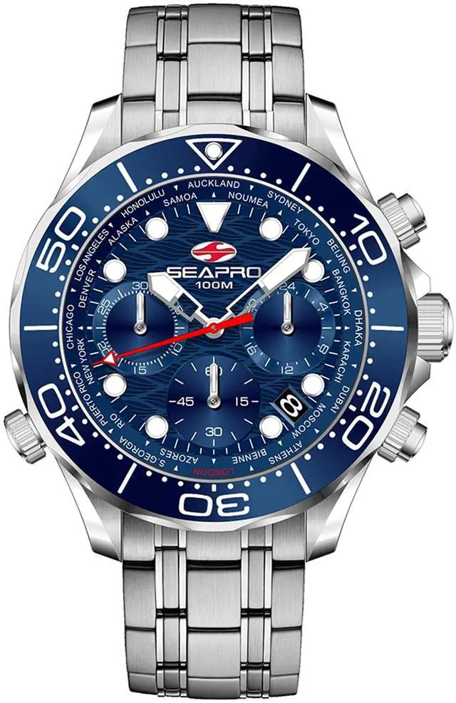 Alt view image 3 of 3 - Seapro Men's Mondial Timer Blue Dial Watch - SP0152