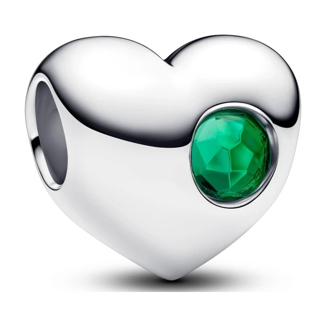 Alt view image 2 of 2 - Pandora Engravable Green Stone Heart Charm