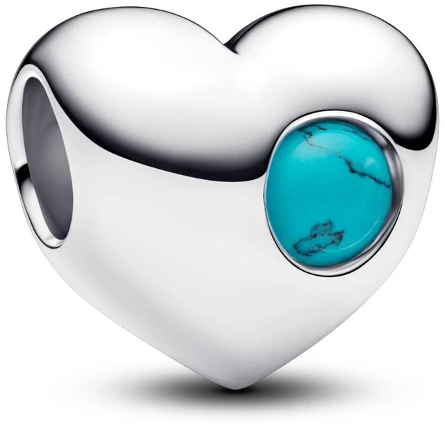 Alt view image 2 of 2 - Pandora Engravable Turquoise Blue Stone Heart Charm